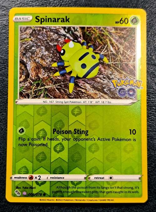 Pokemon Trading Cards - Ditto (Spinarak) - 006/078 - Reverse Holo Unpeeled - Pokemon Go - NM