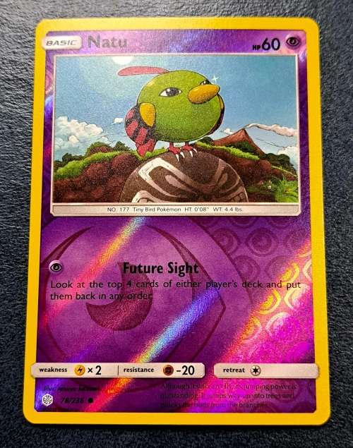 Pokemon Trading Cards - Natu - 78/236 - Reverse Holo - Cosmic Eclipse NM