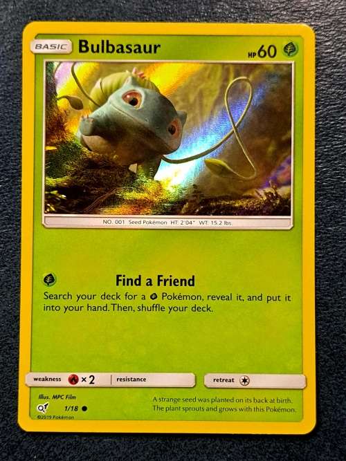 Pokemon Trading Cards - TCG - Bulbasaur - 1/18 - Holo - Detective Pikachu Singles  - NM