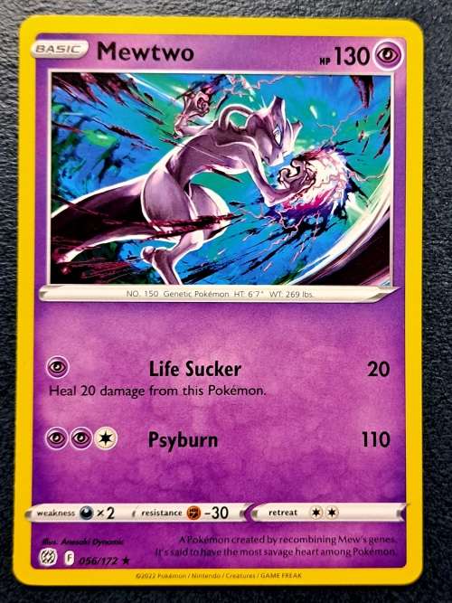 Pokemon Trading Cards - Mewtwo - 056/172 - Rare - Brilliant Stars - NM