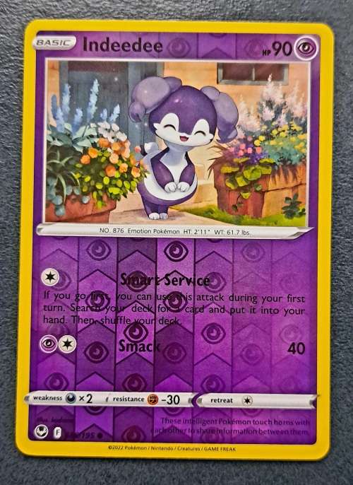 Pokemon Trading Cards - Indeedee - 086/195 - Reverse Holo - Silver Tempest NM