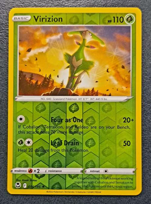 Pokemon Trading Cards - Virizion - 014/195 - Rare Reverse Holo - Silver Tempest NM
