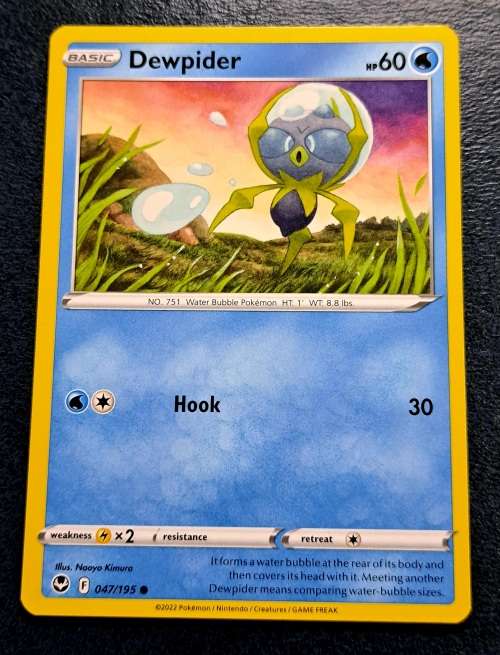 Pokemon Trading Cards - Dewpider - 047/195 - Common - Silver Tempest (NM)