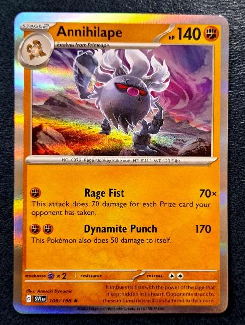 Pokemon Trading Cards - Annihilape - 109/198 - Holo Rare - Scarlet & Violet Base Set - NM