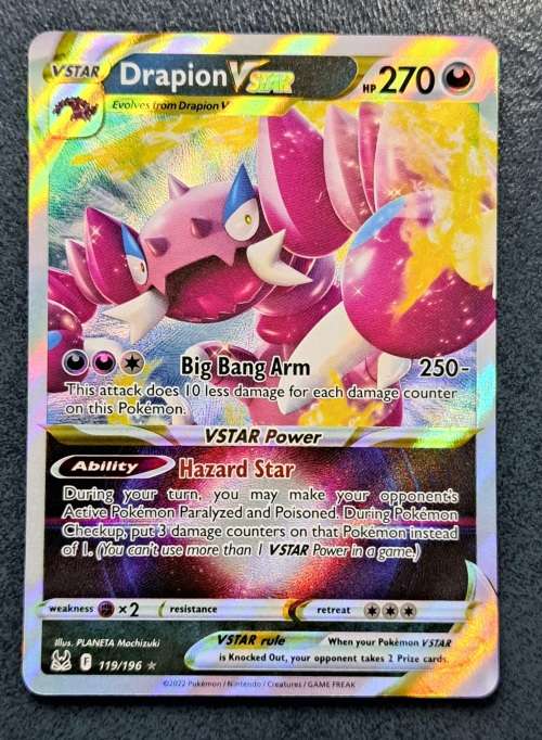 Pokemon Trading Cards -   Drapion VSTAR - 119/196 - Ultra Rare - Lost Origin - NM