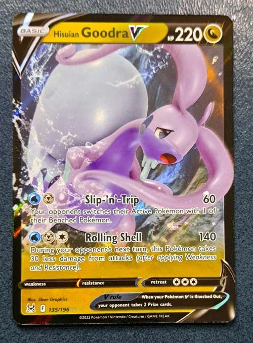 Pokemon Trading Cards -  Hisuian Goodra V - 135/196 - Ultra Rare - Lost Origin - NM