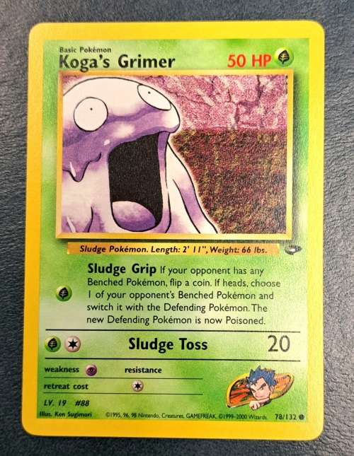 Pokemon Trading Cards - Koga`s Grimer - 78/132 - 2000 Gym Heroes Unl - LP/NM