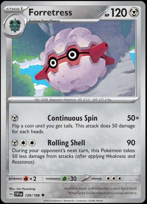 Pokemon Trading Cards - Forretress - 139/198 - Scarlet & Violet Base Set - NM