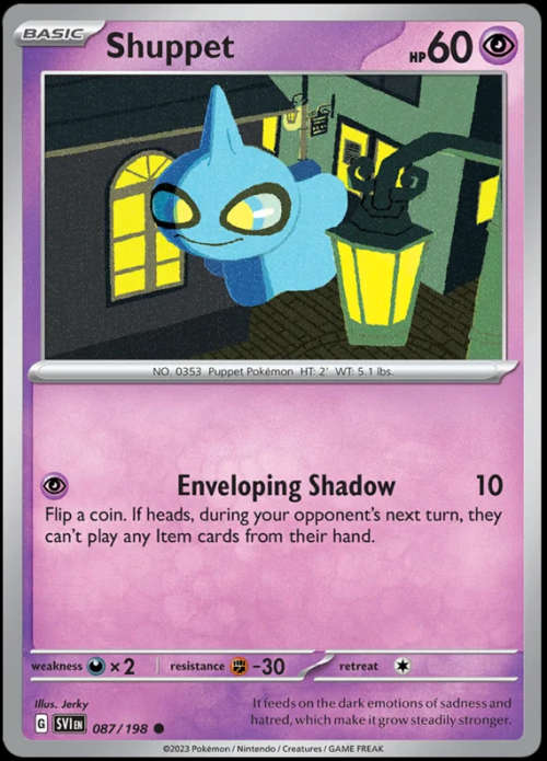 Pokemon Trading Cards - Shuppet - 087/198 - Scarlet & Violet Base Set - NM