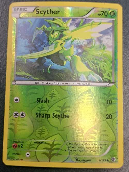 Pokemon Trading Cards - Scyther - 7/149 - Reverse Holo - 2012 Boundaries Crossed - NM