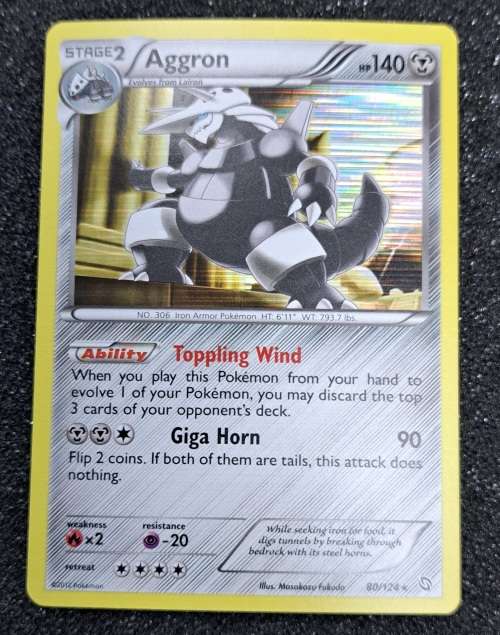 Pokemon Trading Cards - Aggron - 80/124 - Holo Rare - Dragons Exalted - NM
