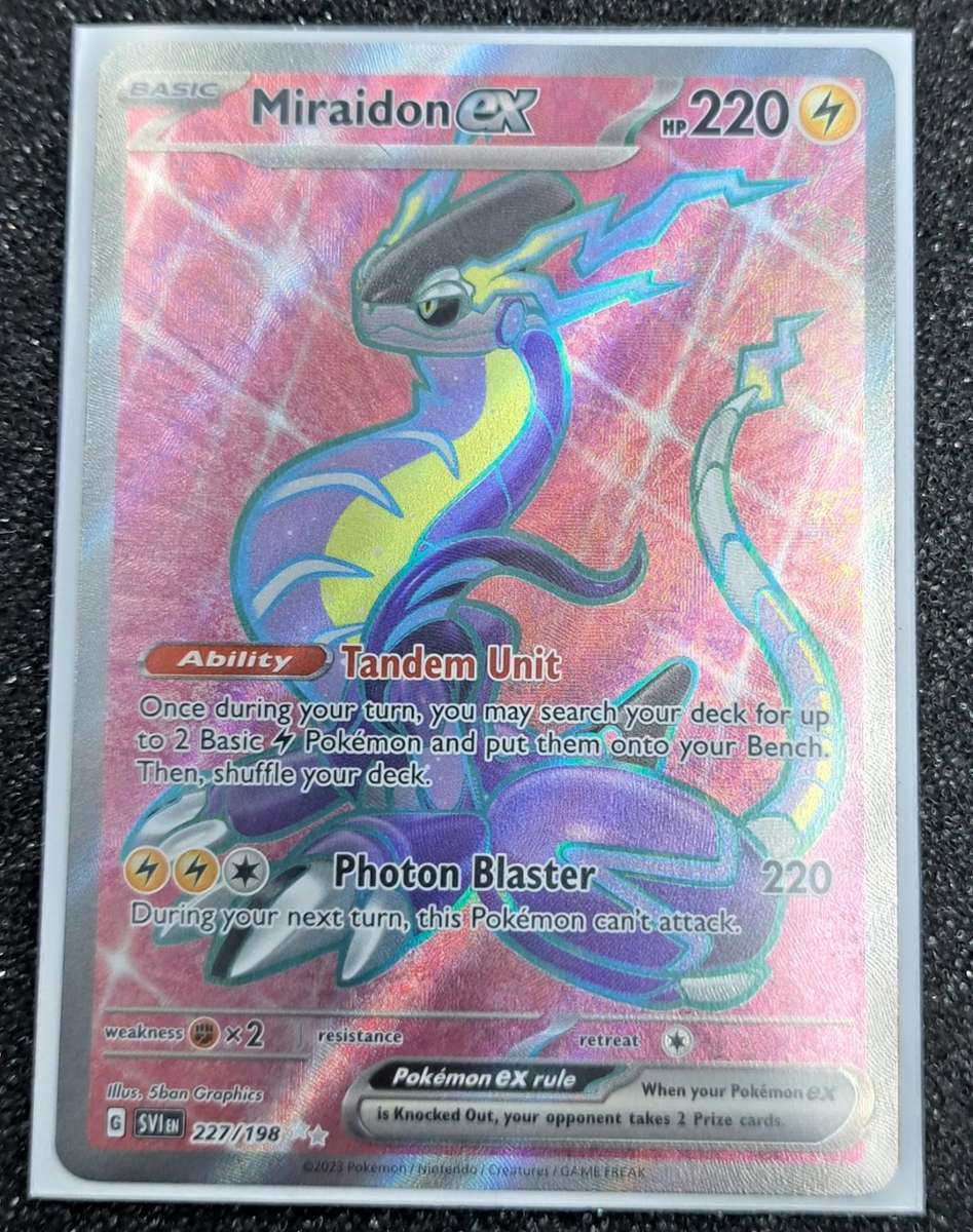 Pokemon Trading Cards -  Miraidon ex - 227/198 - Full Art Secret Rare Scarlet & Violet (Base Set) NM