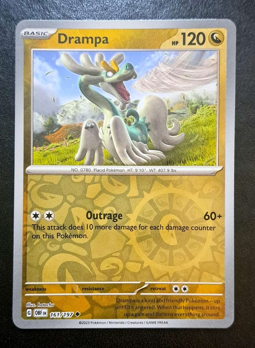 Pokemon Trading Cards - Drampa - 161/197 - Reverse Holo - Obsidian Flames - NM