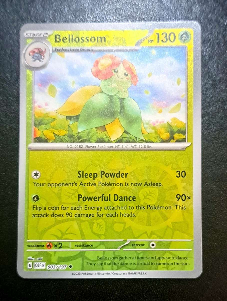 Pokemon Trading Cards - Bellossom - 003/197 - Reverse Holo - Obsidian Flames - NM