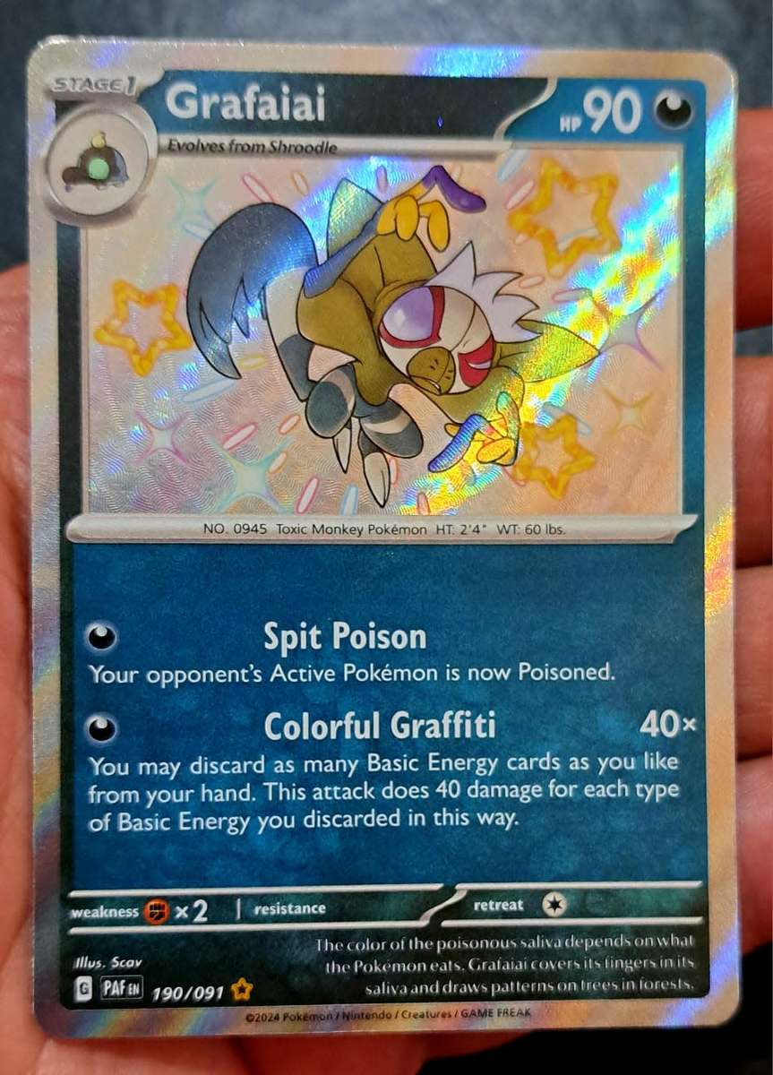 Pokemon Trading Cards - TCG - Grafaiai - 190/091 - Shiny Rare - Paldean Fates Singles - NM