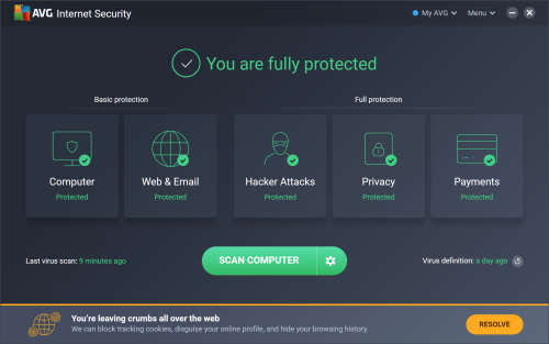 AVG Internet Security 10 Devices (Antivirus + Firewall)