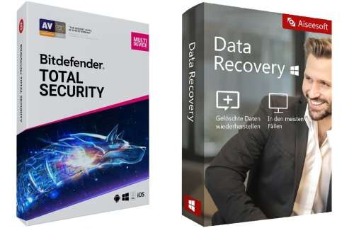 Bitdefender Total Security 5 Device 6 Month License + Aiseesoft Data recovery 1 PC