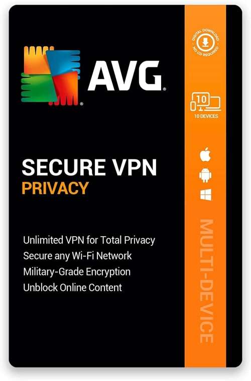 AVG Secure VPN 10 Devices (Unlimited Traffic)
