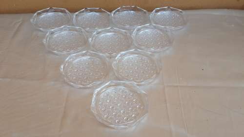 10 Glass Coasters with croquet liners