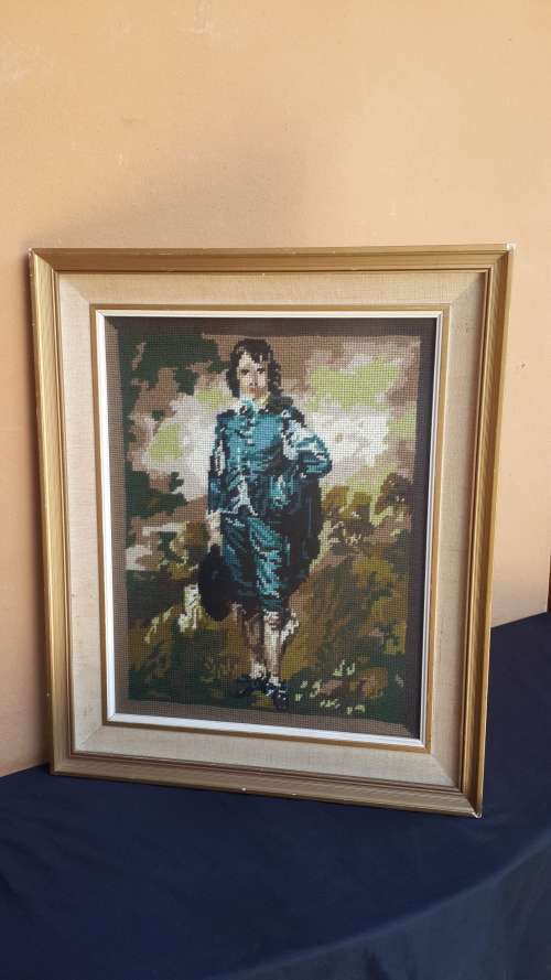 Beautiful Framed Blue Boy Tapestry