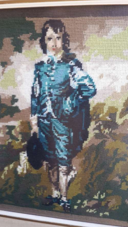 Beautiful Framed Blue Boy Tapestry