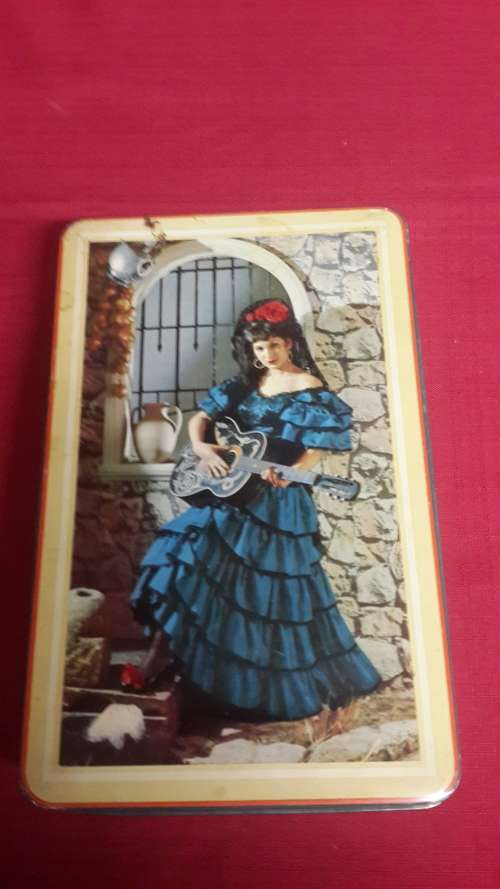 Vintage Spanish lady Tin