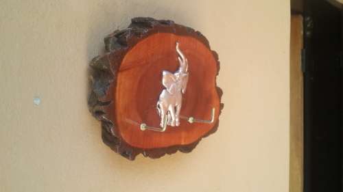 Beautiful Elephant and wood key holder