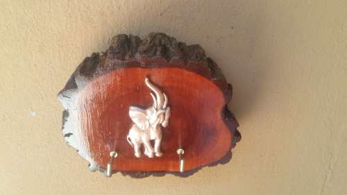 Beautiful Elephant and wood key holder