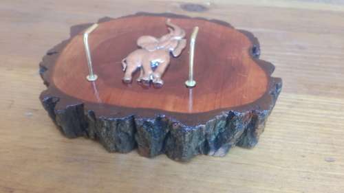 Beautiful Elephant and wood key holder