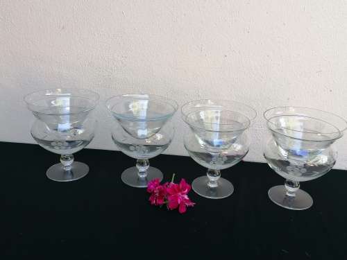 4 Grape cut Entree glasses