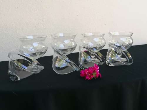 4 Grape cut Entree glasses