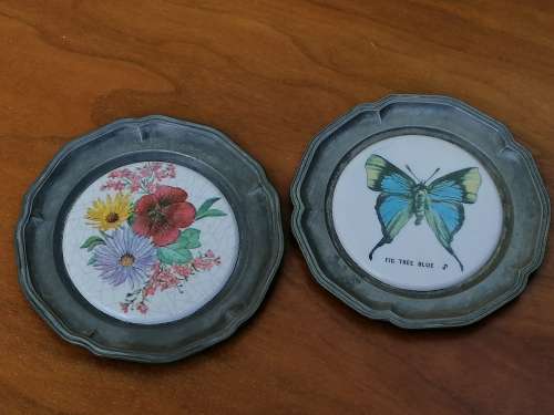 2 Small miniature German decorative wall plates