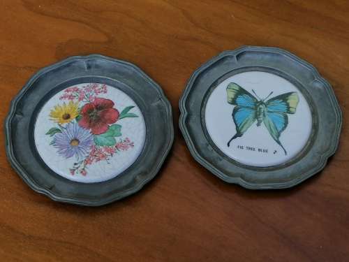 2 Small miniature German decorative wall plates