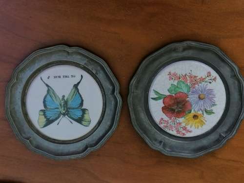 2 Small miniature German decorative wall plates