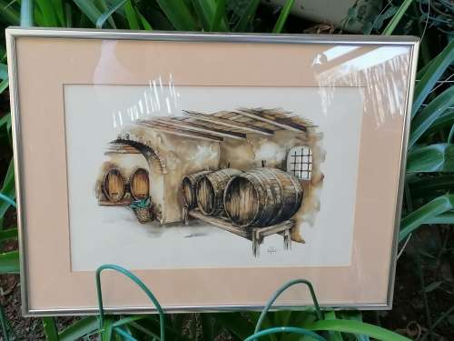 Ted Hoefsloot print wine barrels