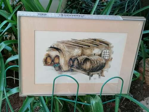 Ted Hoefsloot print wine barrels