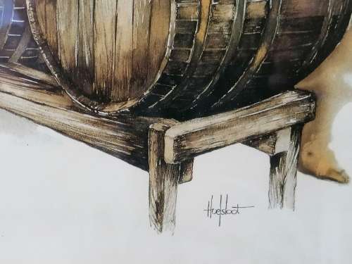 Ted Hoefsloot print wine barrels