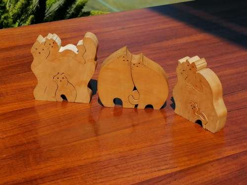 Cat ornamental wooden puzzles