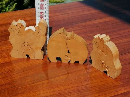 Cat ornamental wooden puzzles