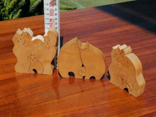 Cat ornamental wooden puzzles