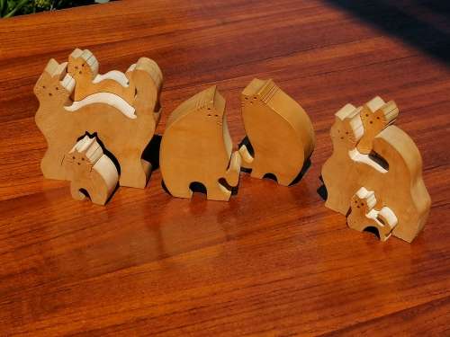 Cat ornamental wooden puzzles