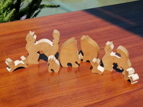 Cat ornamental wooden puzzles