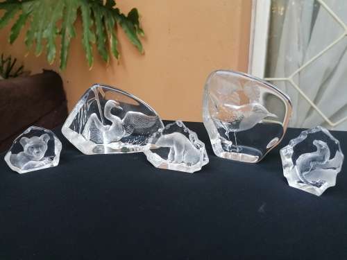 Collection of Full Lead Crystal Ornaments by Mats Jonasson Sweden