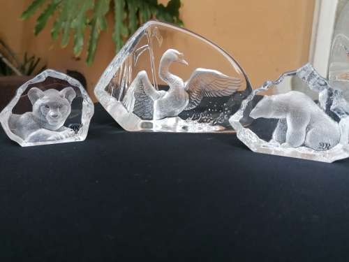 Collection of Full Lead Crystal Ornaments by Mats Jonasson Sweden