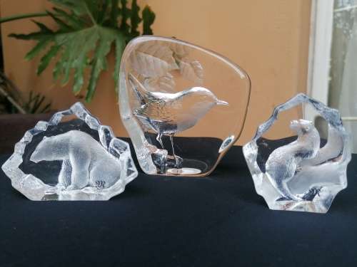 Collection of Full Lead Crystal Ornaments by Mats Jonasson Sweden