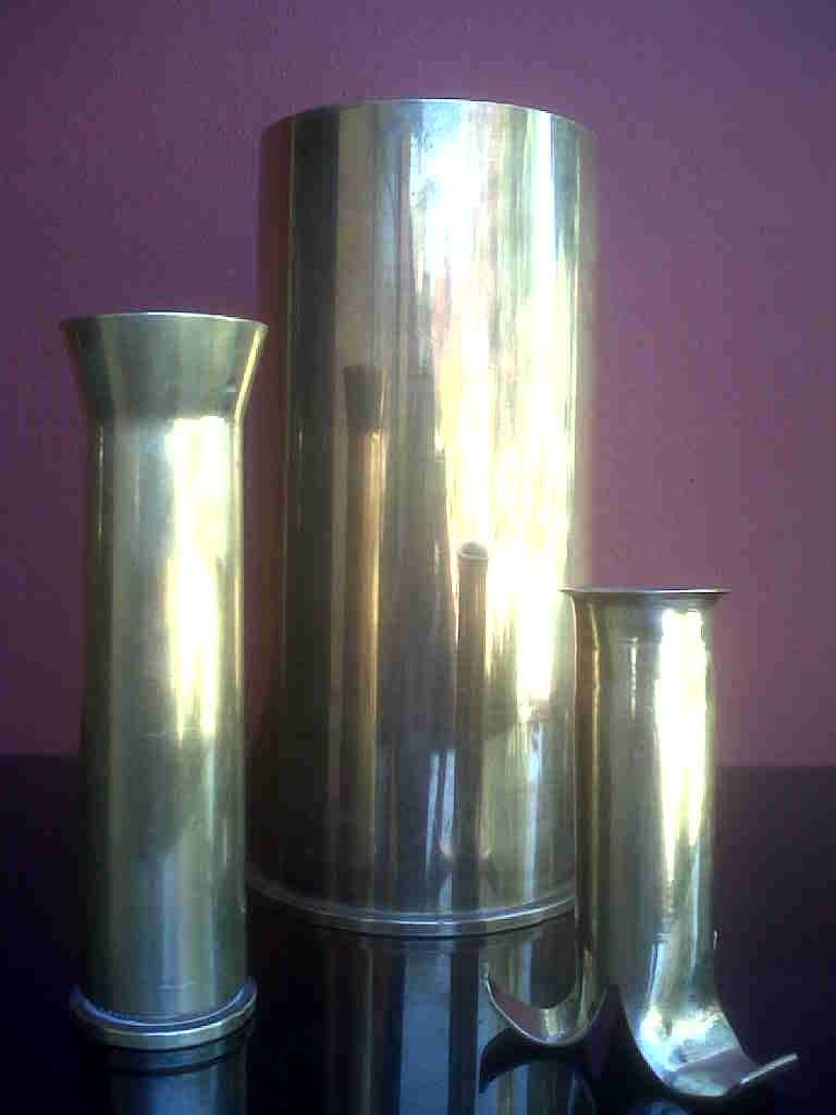 3 ARTILLERY SHELL VASES