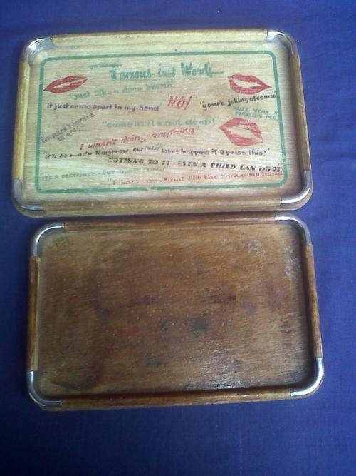 2 SMALL OLD WOODEN TRAYS
