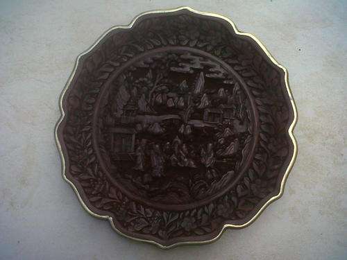 BEAUTIFUL CARVED ORIENTAL WALL PLATE