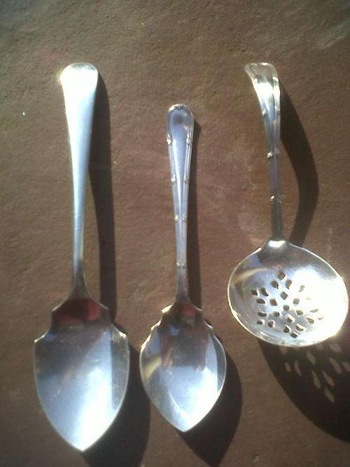 3 PLATED SUGAR SPOONS