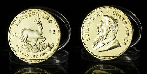 2012 24k .999 Fine Gold Plated SA Krugerrand Gold Clad coin